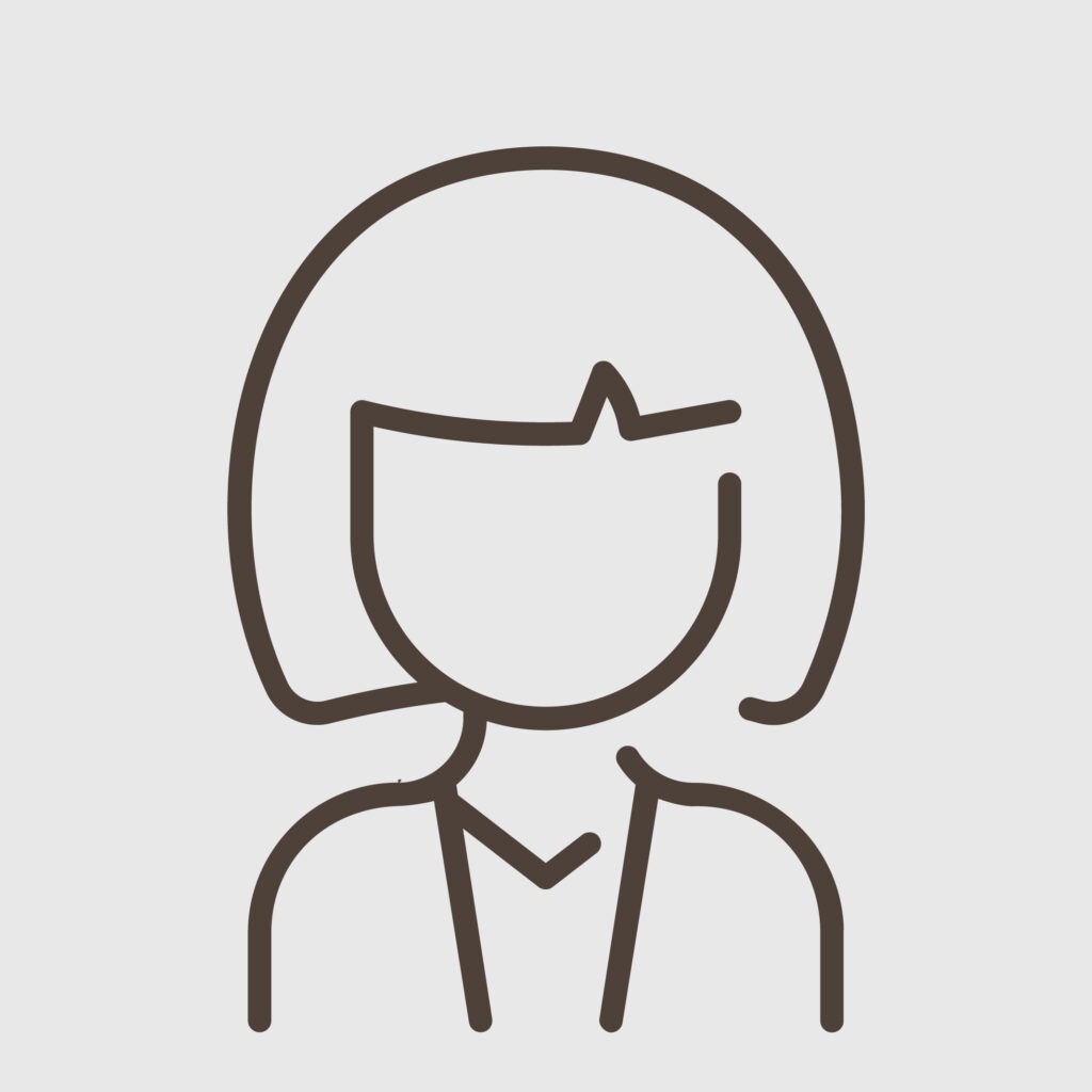 Icon Testimonial zeigt Outline einer Frau mit kurzen Haaren