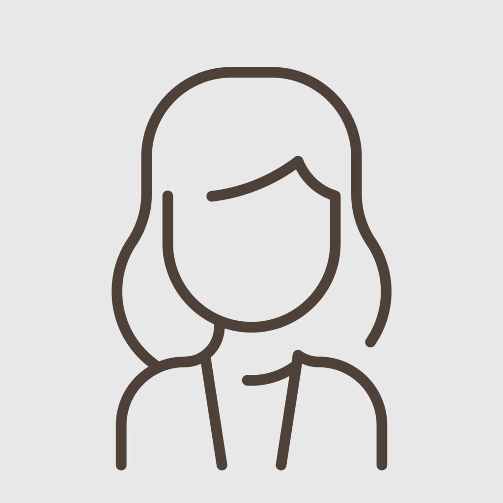 Icon Testimonial zeigt Outline einer Frau mit langen Haaren